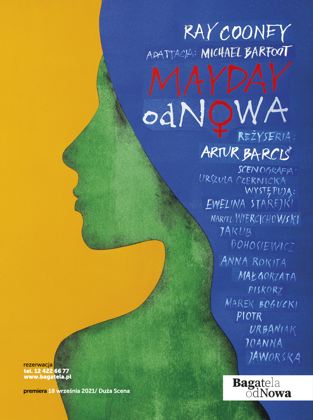 Mayday odnowa - plakat do spektaklu w Teatrze Bagatela