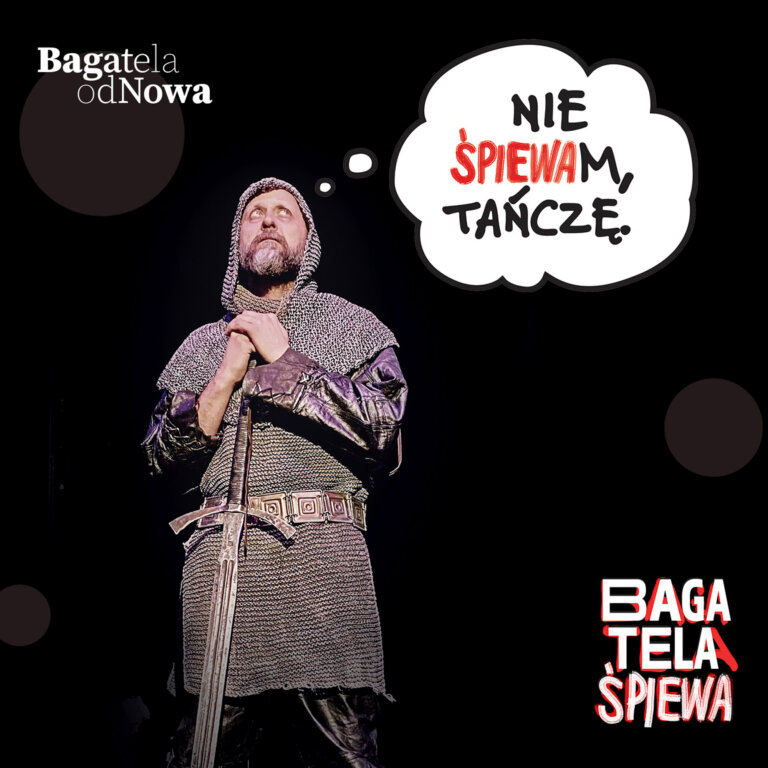 Wojciech Leonowicz w spektaklu Bagatela śpiewa w Teatr Bagatela