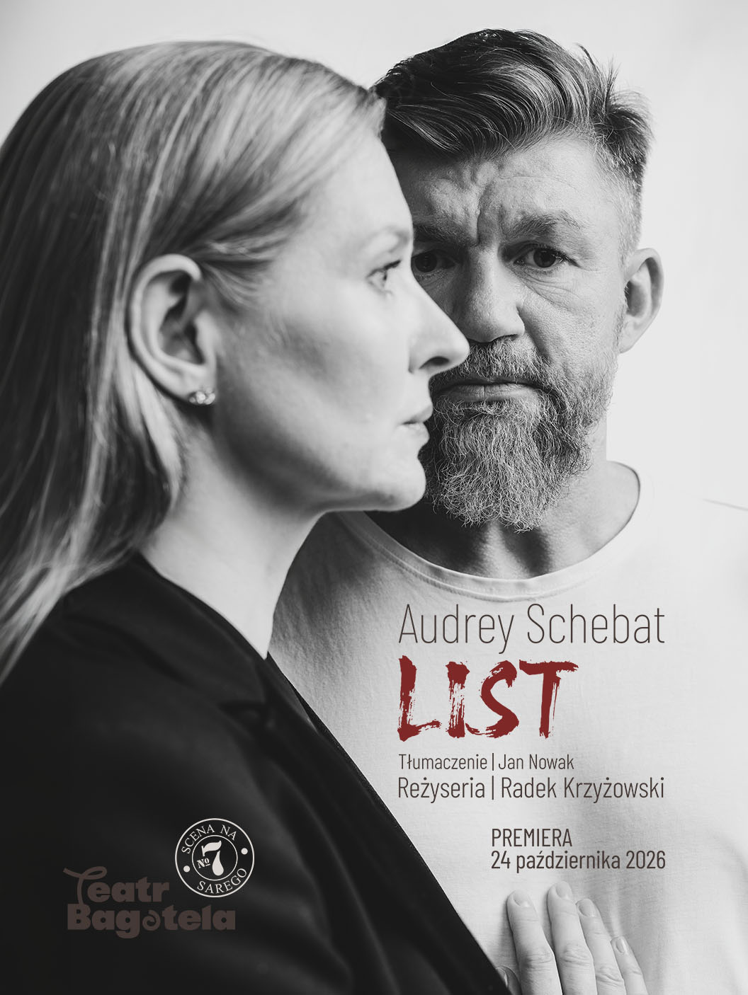 portret bohaterów, spektakl List, zdjęcie czarno-białe